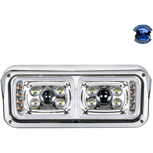 Light Gray 10 HIGH POWER LED PROJECTION HEADLIGHT WITH LED TURN SIGNAL & POSITION LIGHT BAR (Choose Side) (Choose Color) LED Headlight Chrome / Driver's Side,Chrome / Passenger's Side,Black / Driver's Side,Black / Passenger's Side