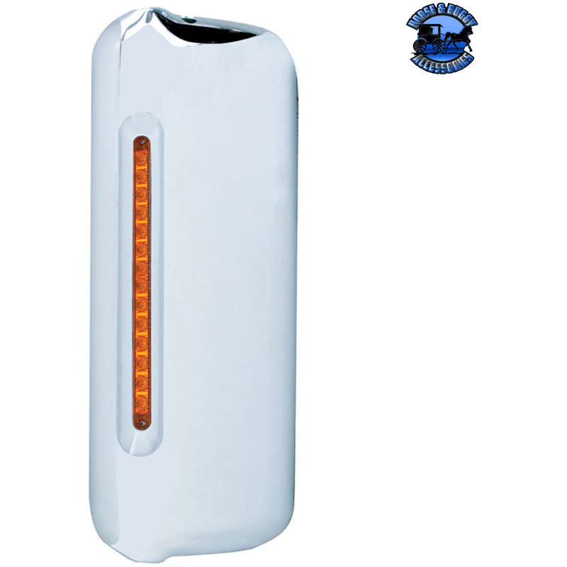 MIRROR COVER WITH 14 LED 12" LIGHT BAR FOR 2005+ FREIGHTLINER (Choose Color) (Choose Side) Mirror Cover Amber / Driver's Side,Amber / Passenger's Side,Clear / Driver's Side,Clear / Passenger's Side,Chrome / Driver's Side,Chrome / Passenger's Side Light Gray