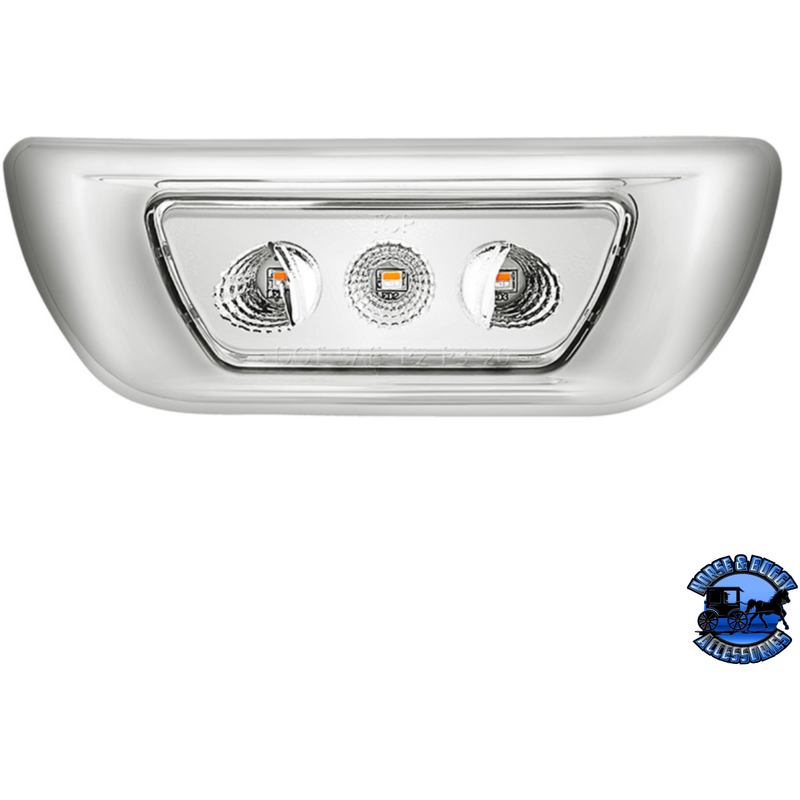 3 LED DOUBLE FURY CAB LIGHT FOR 2013-2021 KENWORTH T680 & 2012-2021 PETERBILT 579 (Choose LED Color) CAB LIGHT Amber and Blue,Amber and Green,Amber and Purple,Amber and Red,Amber and White Light Gray