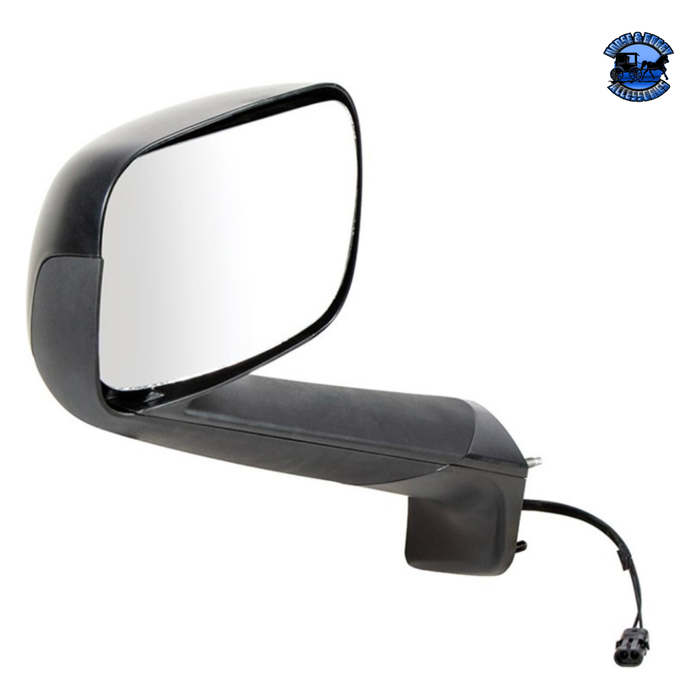 Dark Slate Gray Black Hood Mirror With Heated Lens For 2018-2022 Freightliner Cascadia - Driver Hood Mirror Black / Driver's Side,Black / Passenger's Side,Chrome / Driver's Side,Chrome / Passenger's Side