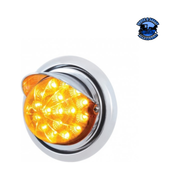FRONT BUMPER LIGHT WITH 17 AMBER LED DUAL FUNCTION CLEAR REFLECTOR LIGHT & VISOR FOR FL COLUMBIA (Choose Color) Front Bumper Light Amber Light Gray