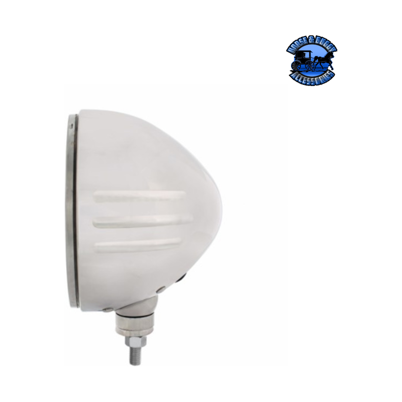 Stainless Steel Embossed Stripe Headlight Housing Only - No Rim #30374 Headlight Housing Light Gray