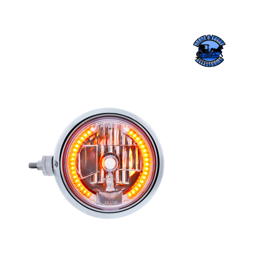 HEADLIGHT BEZEL WITH TURN SIGNAL FOR 1989-2009 FREIGHTLINER FLD (Choose Side) Headlight Bezel Driver's Side,Passenger's Side Light Gray