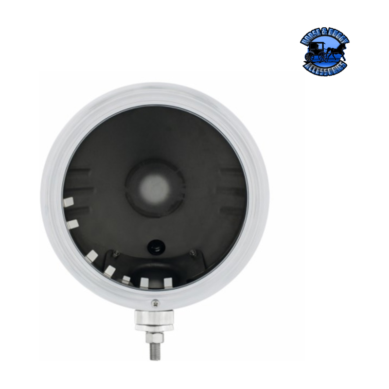 Stainless Classic Style Embossed Stripe Headlight Housing #32728 Headlight Housing Light Gray