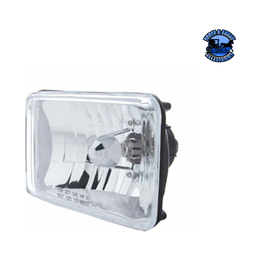 Light Gray ULTRALIT - 4" X 6" CRYSTAL RECTANGULAR HEADLIGHT, GLASS LENS (Choose High or Low) HEADLIGHT High and Low,High