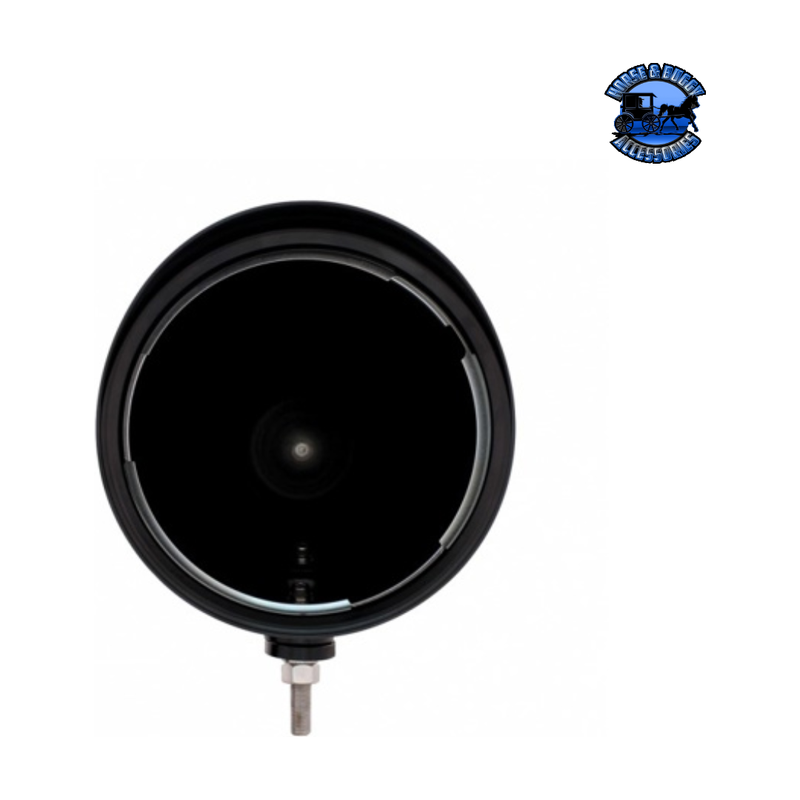 Black "BILLET" Style Groove Headlight Housing With Visor #31498 HEADLIGHT Black