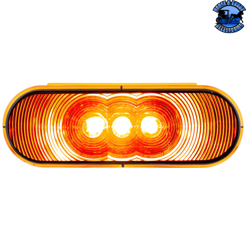3 LED 6" Oval Light(Turn Signal)-Amber LED/Amber Lens #38066B