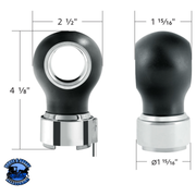 THREAD-ON CHARLOTTE STYLE GEARSHIFT KNOB WITH LED 9/10 SPEED ADAPTER  (Choose Finish)(Choose LED Color) Knob Chrome / Amber,Chrome / Blue,Chrome / White,Chrome / Red,Matte Black / Amber,Matte Black / Blue,Matte Black / White,Matte Black / Red Light Gray