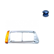 14 LED HEADLIGHT BEZEL WITH TURN SIGNAL FOR 1989-2009 FREIGHTLINER FLD (Choose Color) (Choose Side) Headlight Bezel Clear / Passenger's Side Light Gray