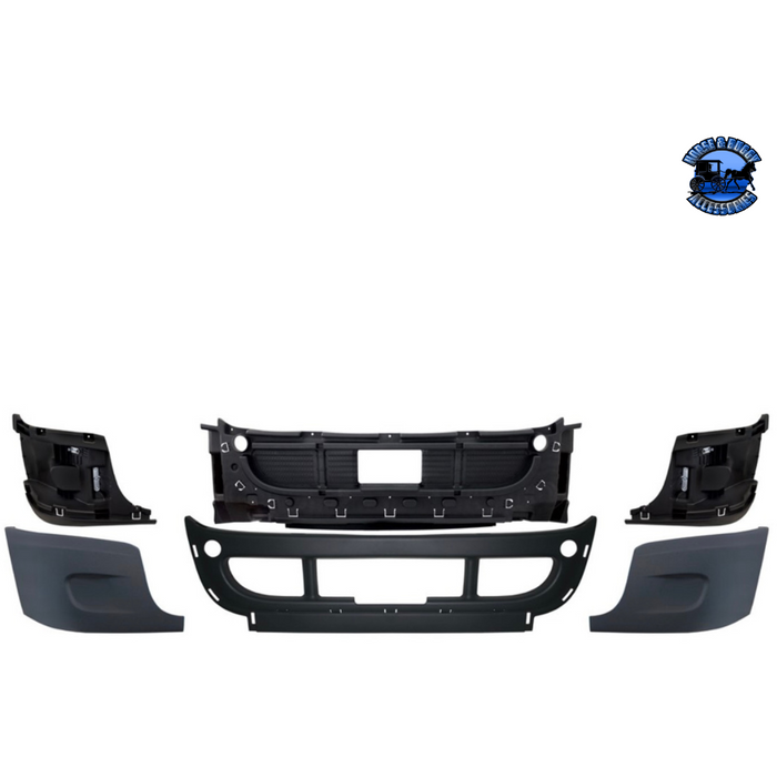 Dark Slate Gray Complete 3-Piece Front Bumper Set (Choose Fog Light Hole) For 2008-2017 Freightliner Cascadia bumper With,Without