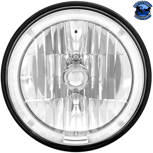 Light Gray ULTRALIT - 7" CRYSTAL HEADLIGHT WITH LED HALO RING (Choose Color) HEADLIGHT Amber,White