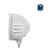 STAINLESS STEEL CLASSIC EMBOSSED STRIPE HEADLIGHT H6024 & DUAL MODE LED SIGNAL (Choose Color) HEADLIGHT Amber,Clear Light Gray