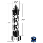 THREAD-ON BROOKLYN STYLE SPIKE GEARSHIFT KNOB WITH LED 13/15/18 SPEED ADAPTER (Choose LED Color) Knob Amber,Blue,White,Red,Green,Purple Light Gray