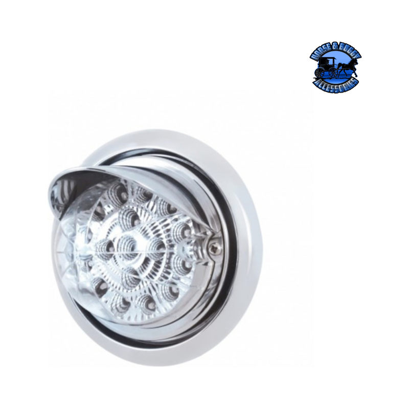 FRONT BUMPER LIGHT WITH 17 AMBER LED REFLECTOR LIGHT & VISOR FOR FREIGHTLINER COLUMBIA (Choose Color) Front Bumper Light Clear Light Gray