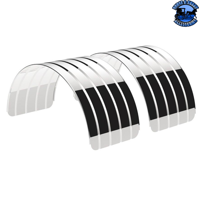 80" 430 Stainless Steel (18ga) Single Axle Fender - SR Series (Pair) #10617