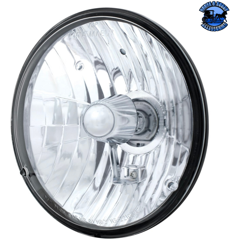 7" CRYSTAL HEADLIGHT, GLASS LENS #31387 Crystal Headlight Light Gray