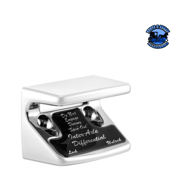 CHROME PLASTIC AXLE/DIFFERENTIAL SWITCH GUARD WITH GLOSSY STICKER FOR 1990-2010 FREIGHTLINER CLASSIC (Choose Color) Axle/Differential Switch Guard Blue,Black,Red,Silver,Green,Purple Light Gray