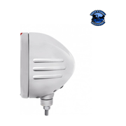 STAINLESS STEEL BULLET EMBOSSED STRIPE HEADLIGHT H4 WITH AMBER LED & DUAL MODE LED SIGNAL (Choose Color) universal headlight Amber,Clear Light Gray