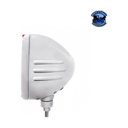 STAINLESS STEEL CLASSIC EMBOSSED STRIPE HEADLIGHT H4 WITH AMBER LED & DUAL MODE LED SIGNAL (Choose Color) HEADLIGHT Amber,Clear Light Gray