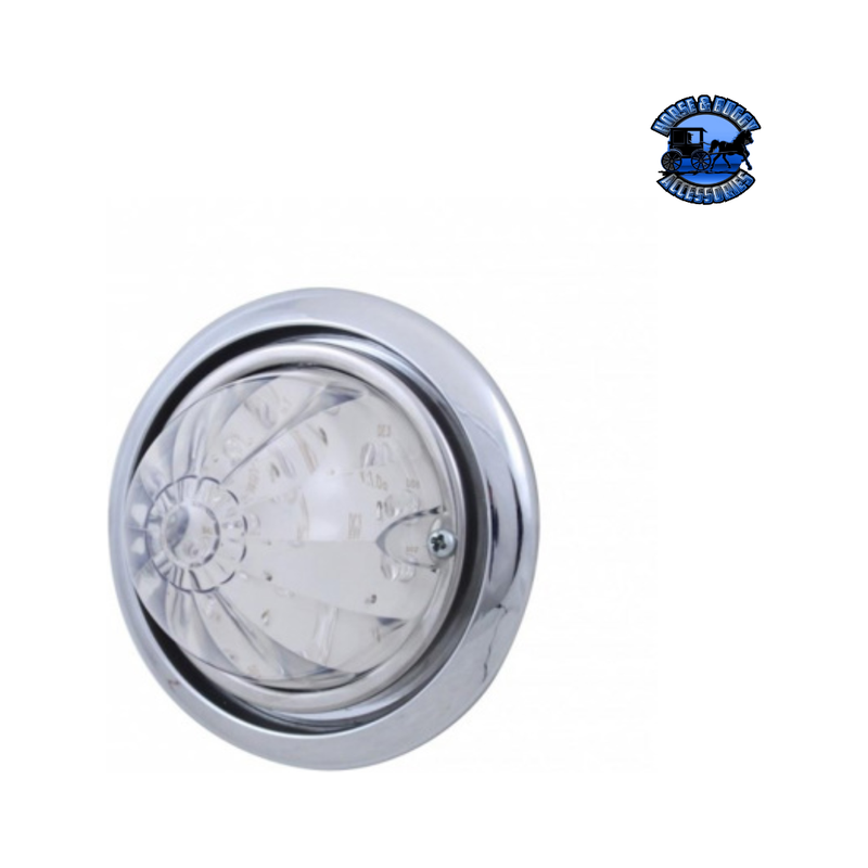 FRONT BUMPER LIGHT WITH 17 AMBER LED DUAL FUNCTION WATERMELON LIGHT FOR FREIGHTLINER COLUMBIA (Choose Color) Front Bumper Light Clear Gray