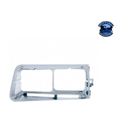HEADLIGHT BEZEL WITH LED CUTOUT FOR 1989-2009 FREIGHTLINER FLD (Choose Side) Headlight Bezel Driver's Side Light Steel Blue
