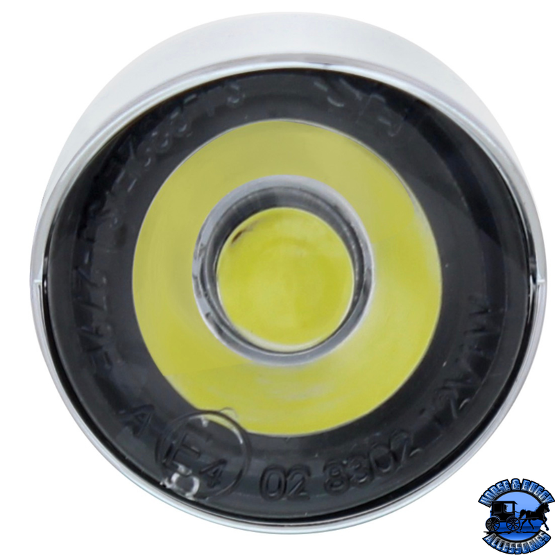 3 luces LED de alta potencia de 1" (espacio libre/marcador) con visera - LED blanco/lente transparente