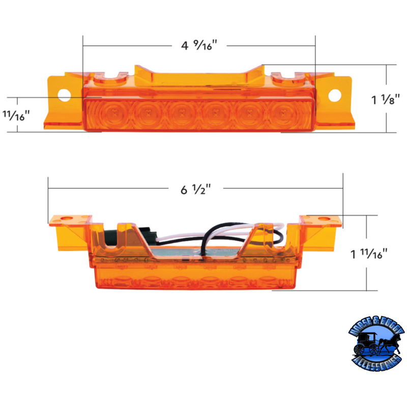 6 LED COMPETITION SERIES EXTERIOR VISOR LIGHT FOR 1996-2024 VOLVO VNL (Choose Lens Color) (Choose Package Quantity) light Amber / 1 Pack,Amber / 5 Pack,Clear / 1 Pack,Clear / 5 Pack Chocolate