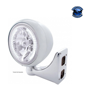 GUIDE 682-C STYLE HEADLIGHT H4 BULB WITH 34 WHITE LED (Choose Color) HEADLIGHT Stainless,Chrome,Black Light Gray