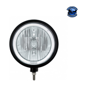 Black "Billet" Style Groove Headlight 9007 Bulb With White LED Halo Rim #32670 HEADLIGHT Gray