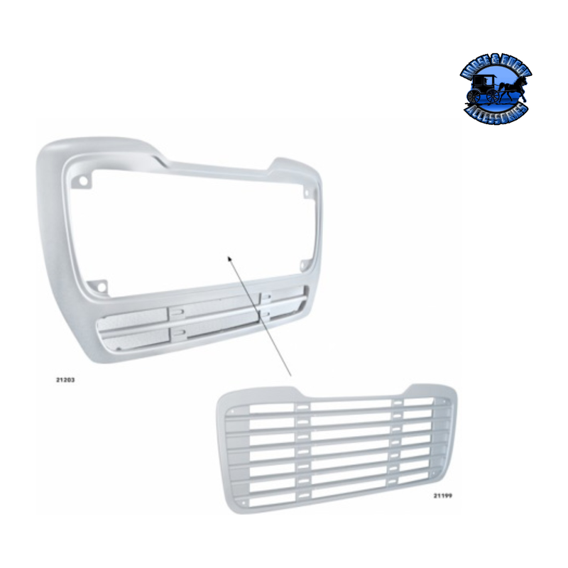Freightliner M2 Silver Grille Surround #21203 Grille Light Gray
