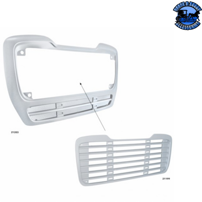 Light Gray Freightliner M2 Silver Grille Surround #21203 Grille