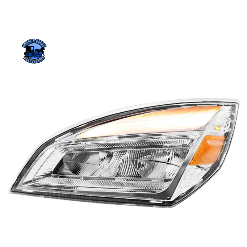 HIGH POWER LED HEADLIGHT FOR 2018-2024 FREIGHTLINER CASCADIA (Choose Color) (Choose Side) HEADLIGHT Chrome / Driver's Side,Chrome / Passenger's Side,Black / Driver's Side,Black / Passenger's Side Light Gray