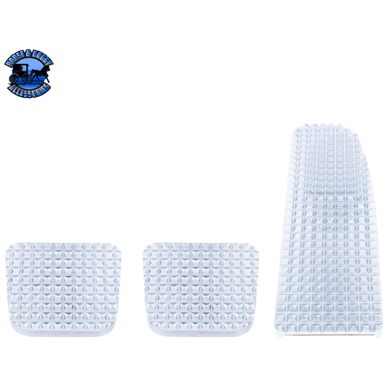 Chrome Billet Aluminum Diamond Pedal Set For 2008-2017 Freightliner Cascadia/Coronado/M3 #70361 FOOT PEDALS Light Gray