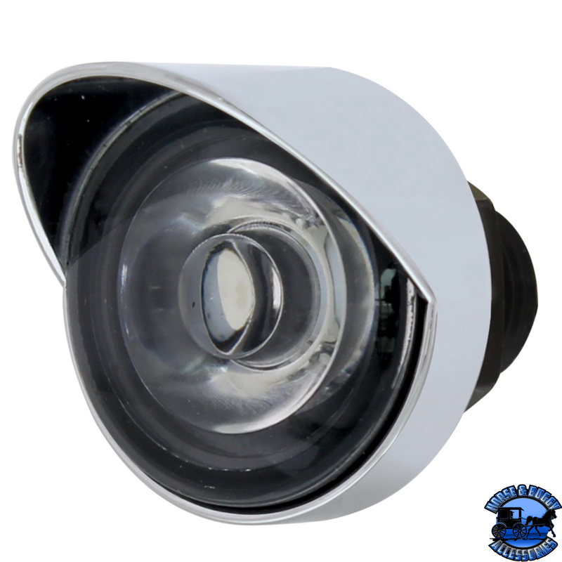 3 High Power LED 1" Light (Clearance/Marker) With Visor - Red LED/Clear Lens #36907