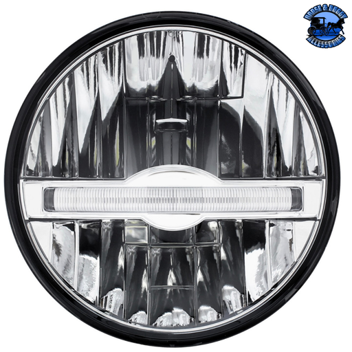 Light Gray ULTRALIT - 7" High Power LED Headlight With LED Position Light Bar #31200 LED Headlight