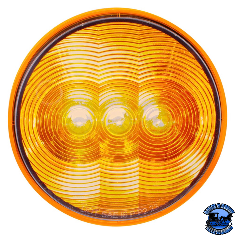 3 LED 4" Round Light(Turn Signal)-Amber LED/Amber Lens #38063B