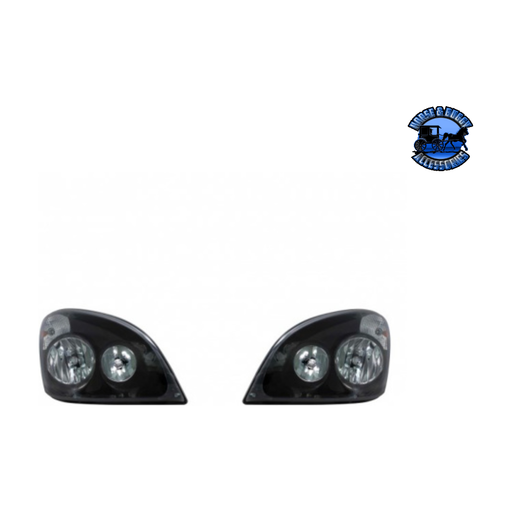 Dark Slate Gray Blackout Headlight Set For 2008-2017 Freightliner Cascadia (Pair) #31207 headlight