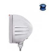 STAINLESS STEEL BULLET EMBOSSED STRIPE HEADLIGHT H6024 & DUAL MODE LED SIGNAL (Choose Color) universal headlight Amber,Clear Light Gray