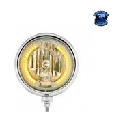GUIDE 682-C STYLE HEADLIGHT H4 BULB WITH 34 AMBER LED (Choose Color) HEADLIGHT Stainless,Chrome,Black Tan