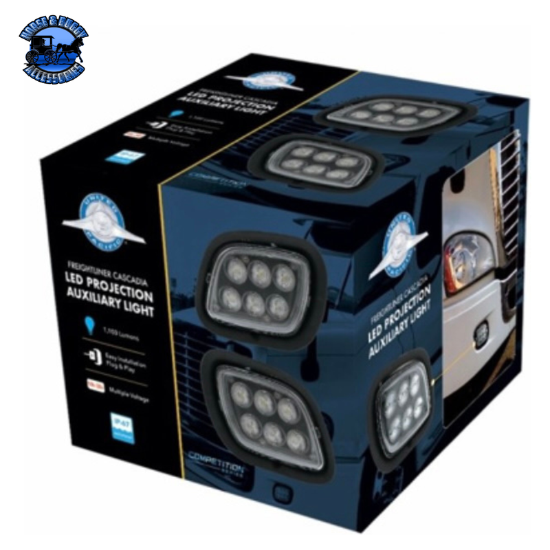 6 LED FOG LIGHT FOR 2008-2017 FREIGHTLINER CASCADIA - COMPETITION SERIES (CHOOSE SIDE) LED FOG LIGHT Driver's Side,Passenger's Side Black