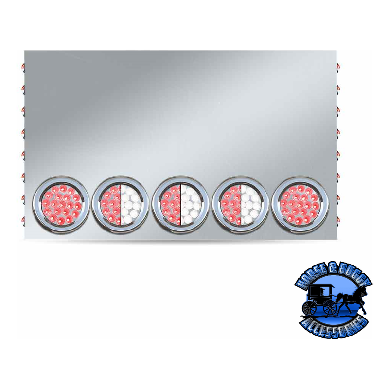 Trux (20" Drop) LED Rear Center Panel 4" & 3/4" LEDs 304 Stainless Steel (choose color) REAR CENTER PANEL Red/White Dual - Clear Lens Gray