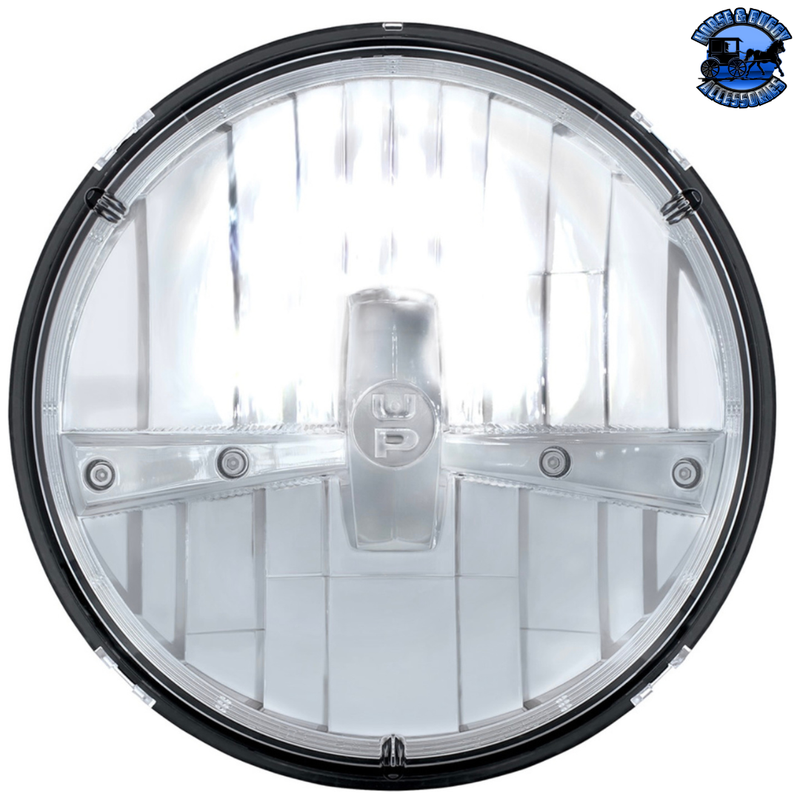 ULTRALIT - 5 High Power LED 7" Dual Function Headlight - Chrome #31391 LED Headlight Light Gray