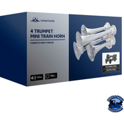 4 TRUMPET MINI TRAIN HORN (Choose Finish) TRAIN HORN Chrome,Black Dark Slate Gray