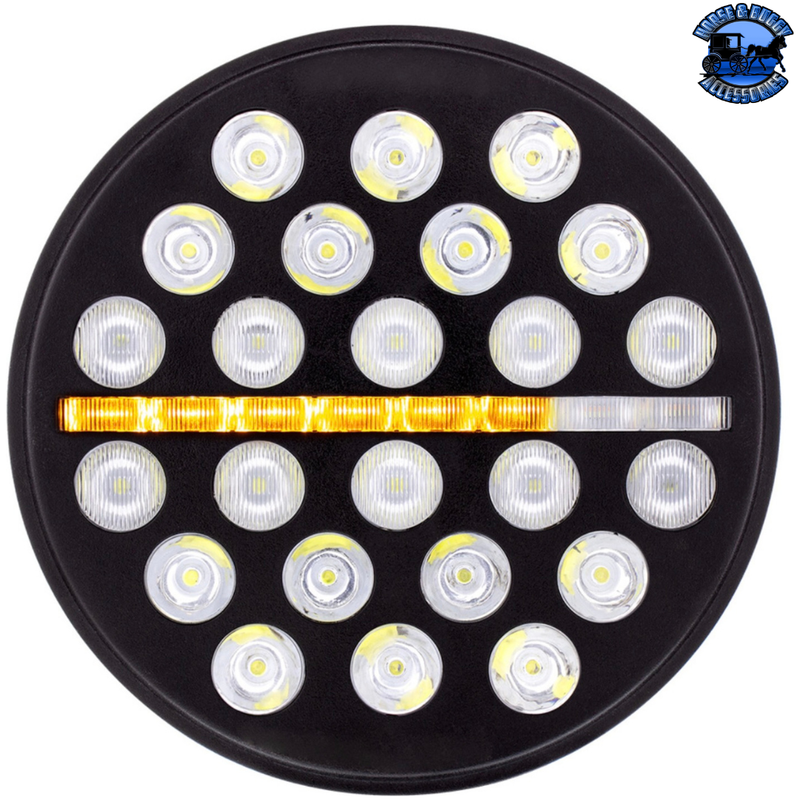 ULTRALIT - 24 HIGH POWER LED CIRCULAR LIGHT WITH DUAL COLOR LED POSITION LIGHT BAR #36452 LED Circular Light Black