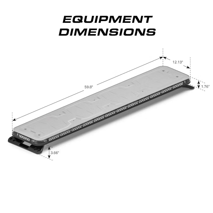 60" (light bar only) for Peterbilt custom cab brackets #strobe-60 STROBE Gray