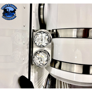 FRONT PETERBILT 15" AIR CLEANER BRACKET 2 watermelon mounting holes (sold in pairs) #1708 AIR CLEANER BRACKET Light Gray