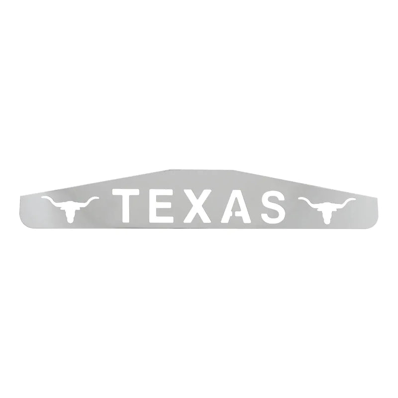 30052 CR. 4"X24" TEXAS W/ 2 LONGHORN BOTTOM FLAP PLATE, 3 STUDS Gray