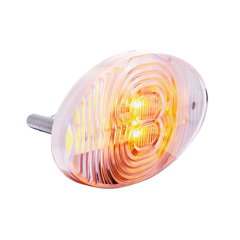 4 LED Fender Turn Signal Light For Freightliner M2-Amber LED/Clear Lens