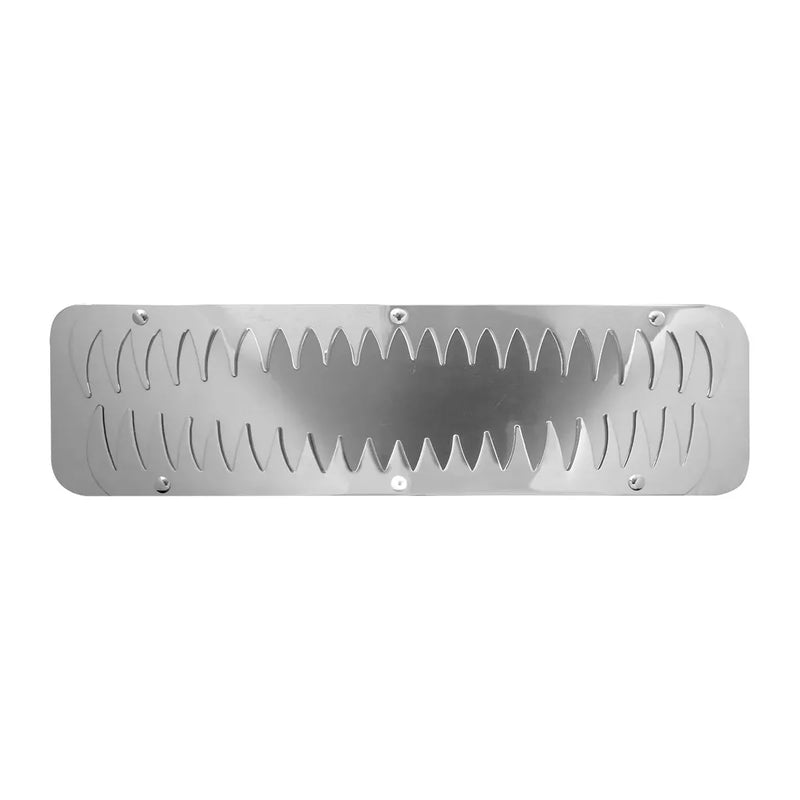 30193  24" X 6" SS SHARK TEETH BOTTOM PLATE W/ZINC PLA BACKING PLATE Gray