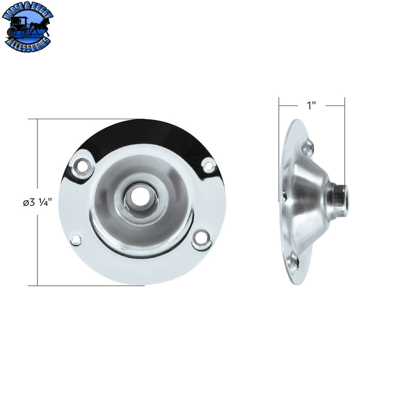 UP-30538-1 Chrome Cab Light Set Bracket Bulb Holder Plate - 1 Filament